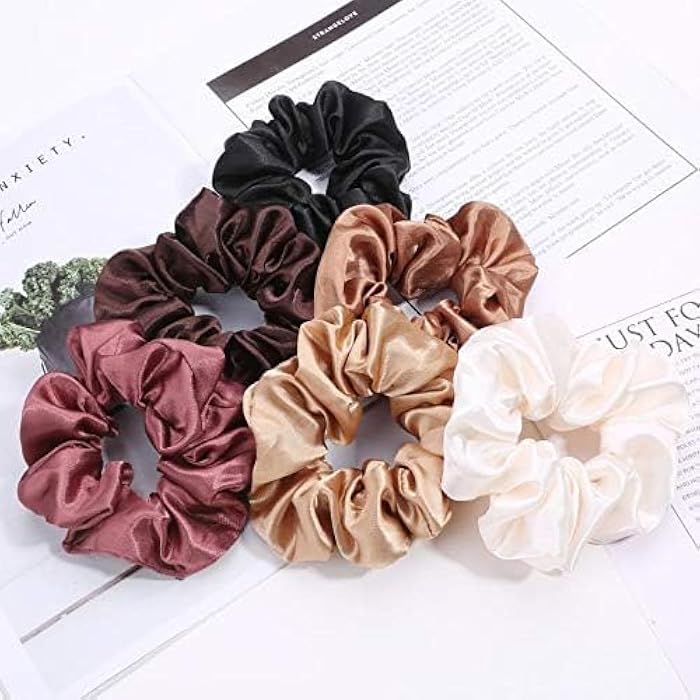 Set of 6 Soft Satin Hair Erasers for Women and Girls Soft Hair Erasers, Anti Tangle Elasticity, Strong Hold, Superior Comfort and Elegant Silky Touch for All Styles - Image 2
